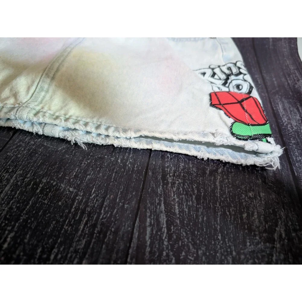 Justice x Ring Pop x Bazooka Girl's Denim Tie Dye Skirt - Size 7 - Shorts